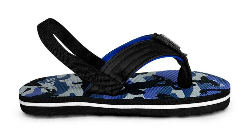 Eastern Off Price - Wholesale Sandals - Baby - Norty Toddler Boy Sling Back Flip Flop 42253 Blue2