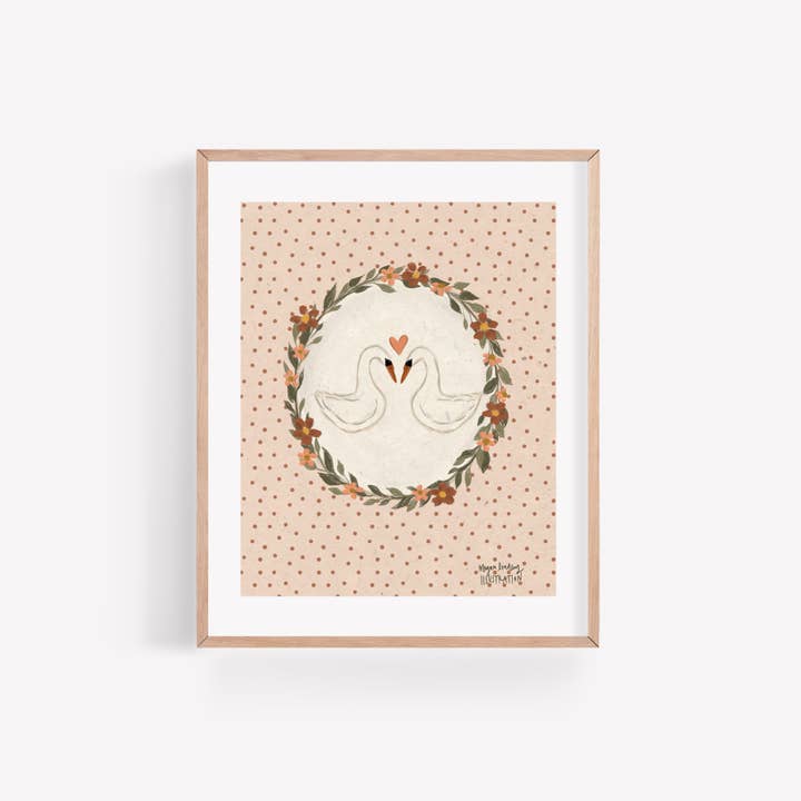 Megan Lindsey Illustration - Vente Affiche d'art - Impression « Love Birds »1