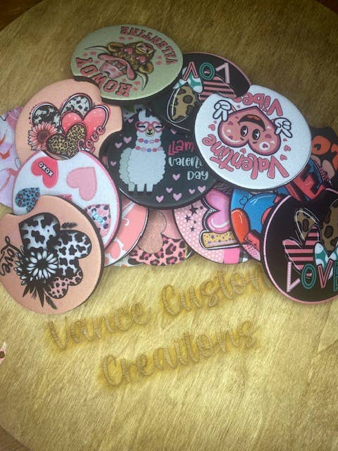 Posavasos para coche de San Valentín para venta al por mayor de Vance Custom Creations
