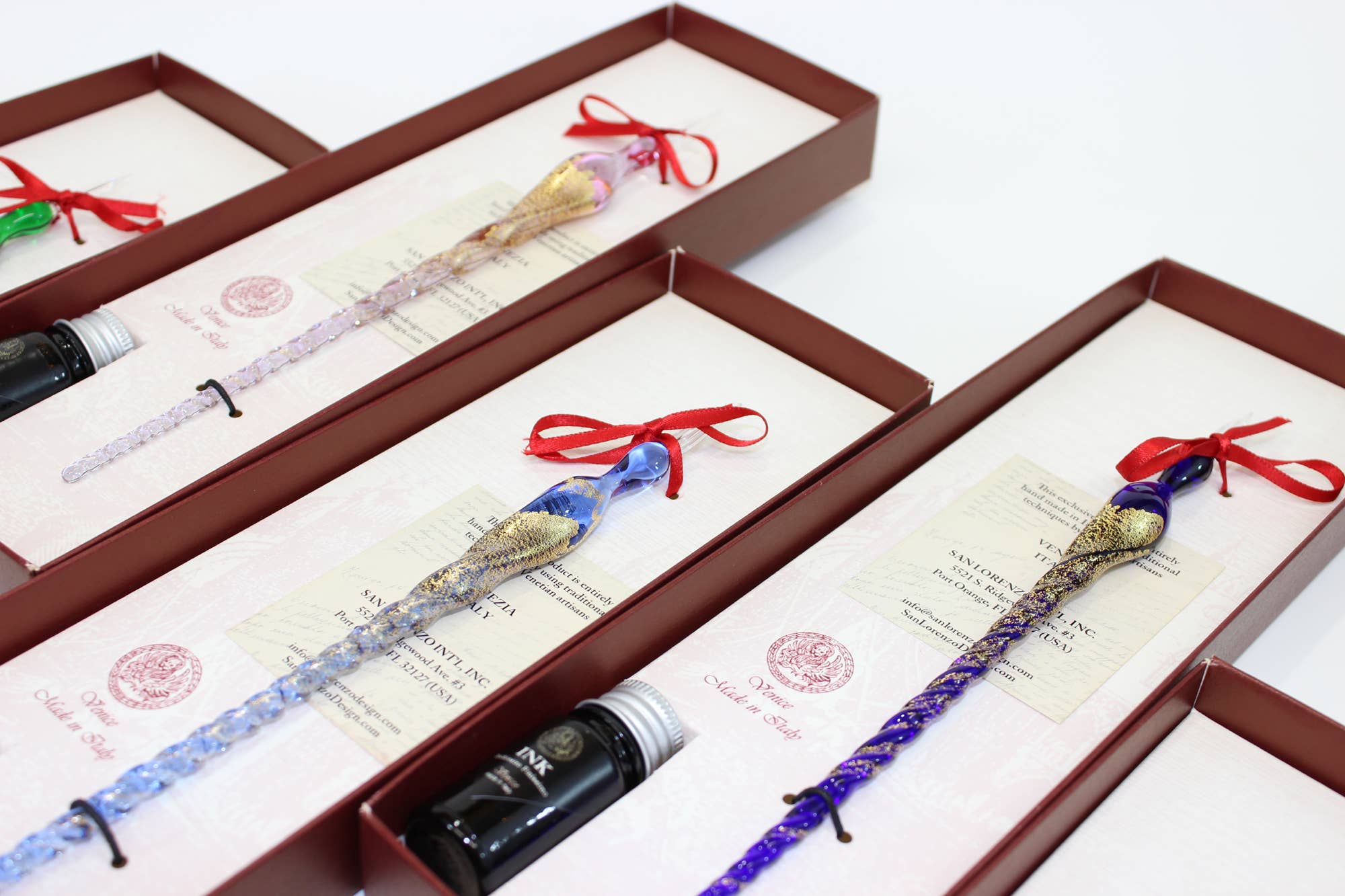 San Lorenzo Design - Wholesale Pen - Murano Glass Pen with Gold Leaf, Classic Writing Instrument9