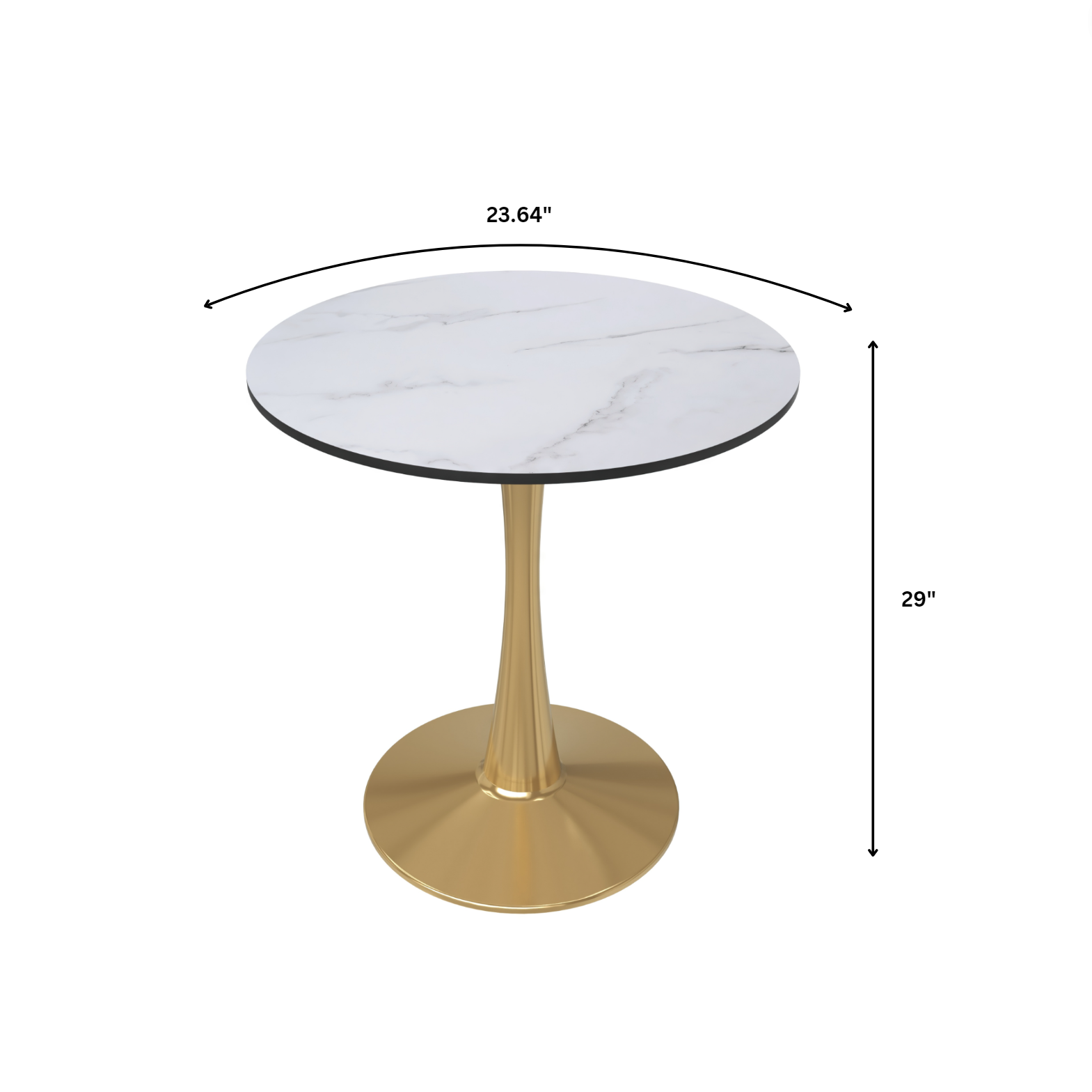 LeisureMod - Wholesale Side Table - Bristol Round Dining Table with MDF Wood Top and Gold Base10