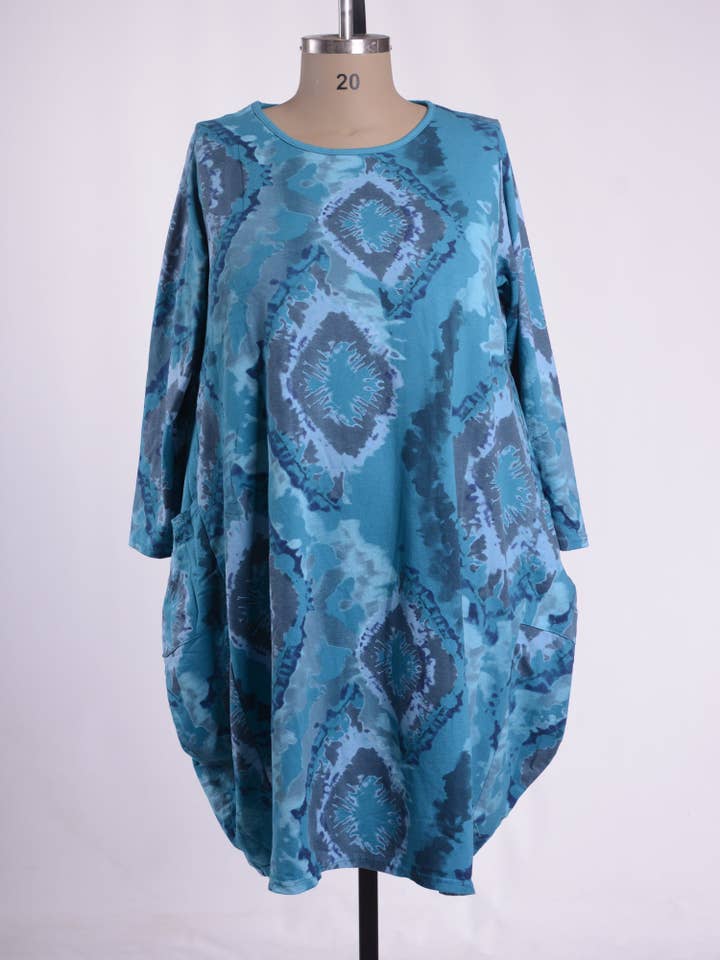 Robe parachute à motifs avec poches en coton - 9215 à motifs pour la vente par Jeld Wholesale