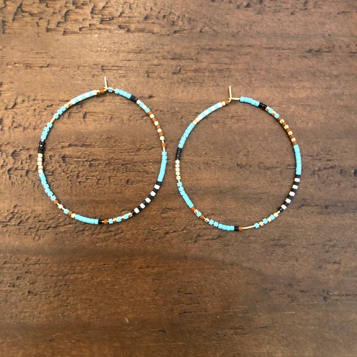 bubs & sass - Wholesale Hoop Earrings - miyuki seed bead hoops