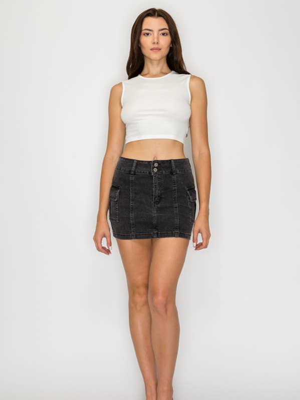 Talia Stretch Cargo Mini Skirt for wholesale by Machine Jeans