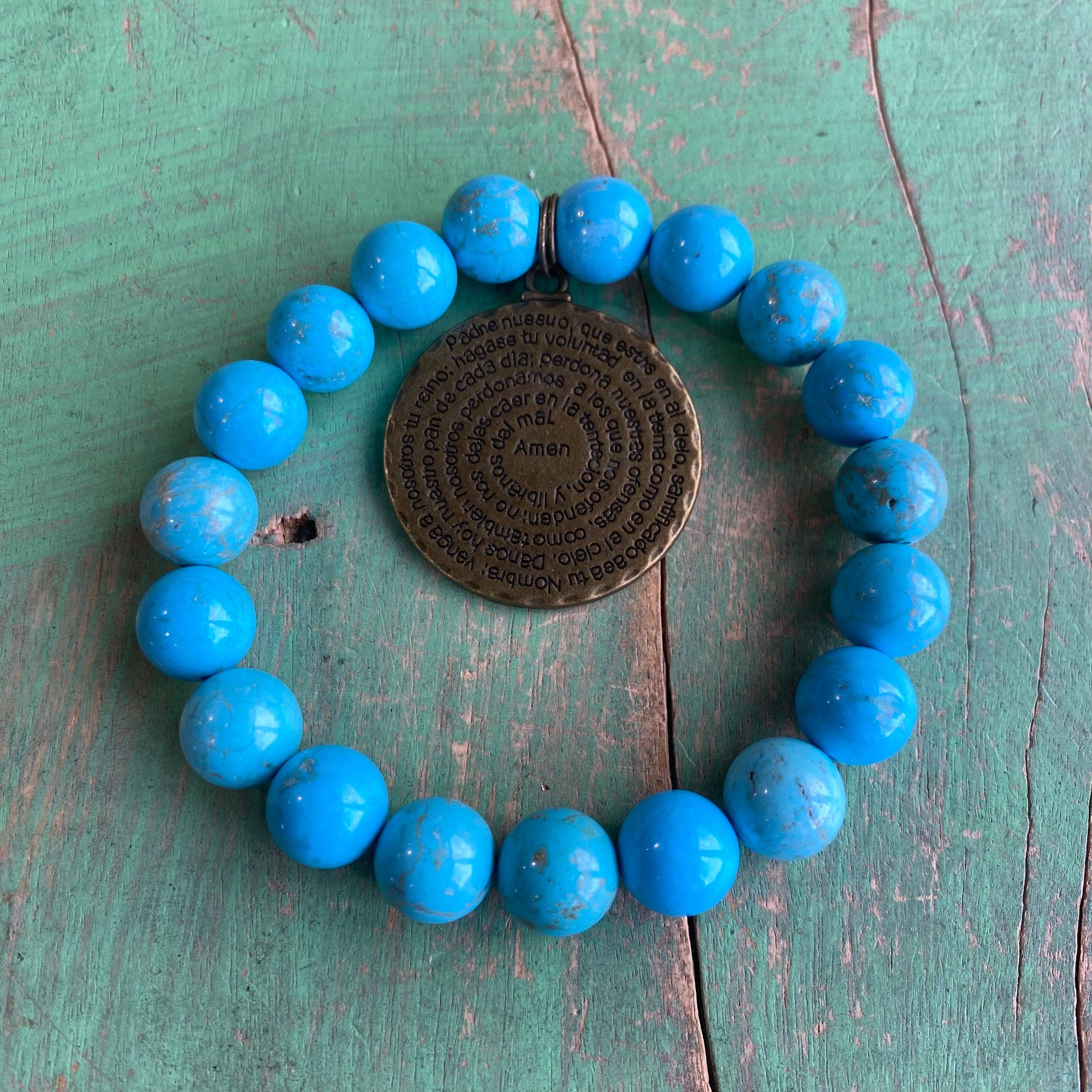 Love and Honor Jesus LLC - Wholesale Beaded Bracelet - Padre Nuestro Turquoise Bracelet1