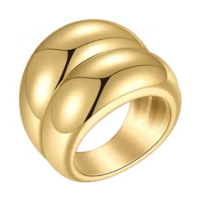 Bague hypoallergénique en plaqué or 18 carats Bree pour la vente par Katie Rae Collection