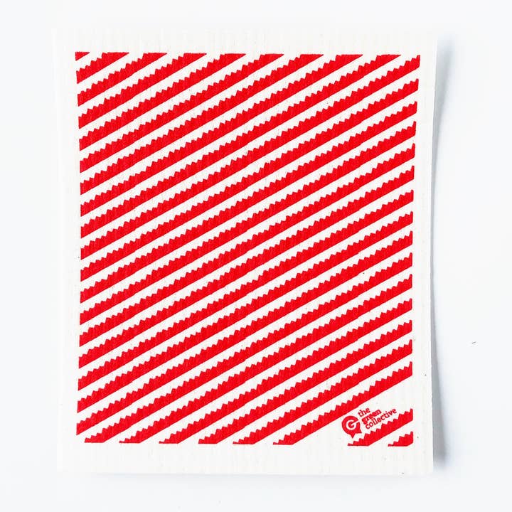 Red Stripe Swedish Dishcloth Spruce for wholesale by The Green Collective