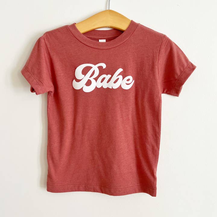 Babe Mauve Tri-Blend Kids Tee for wholesale by Bohemian Babies