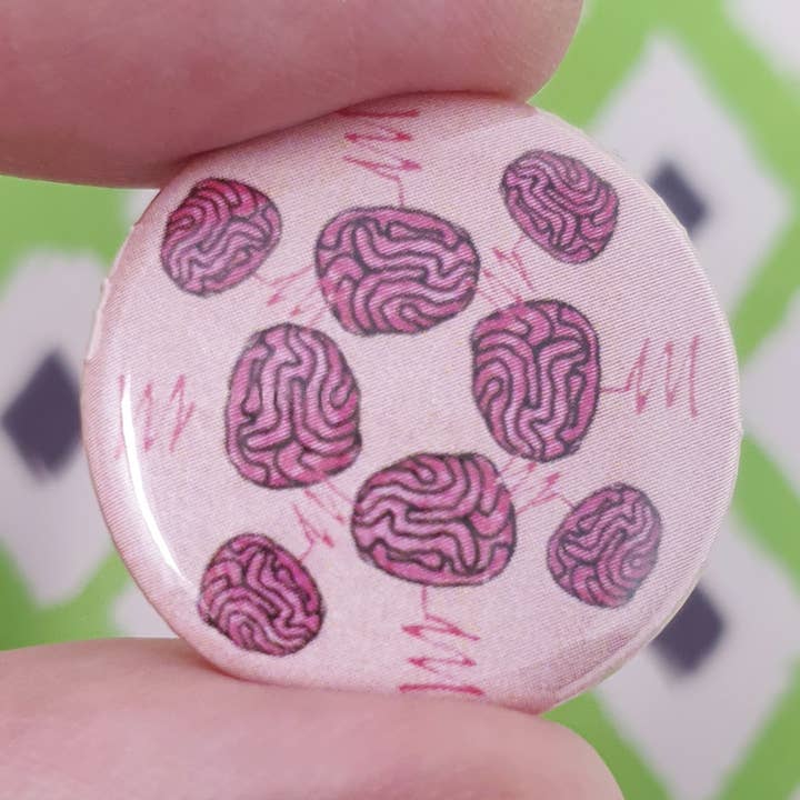 Zombie Brain Pin for wholesale by Nicole Lawson Studio
