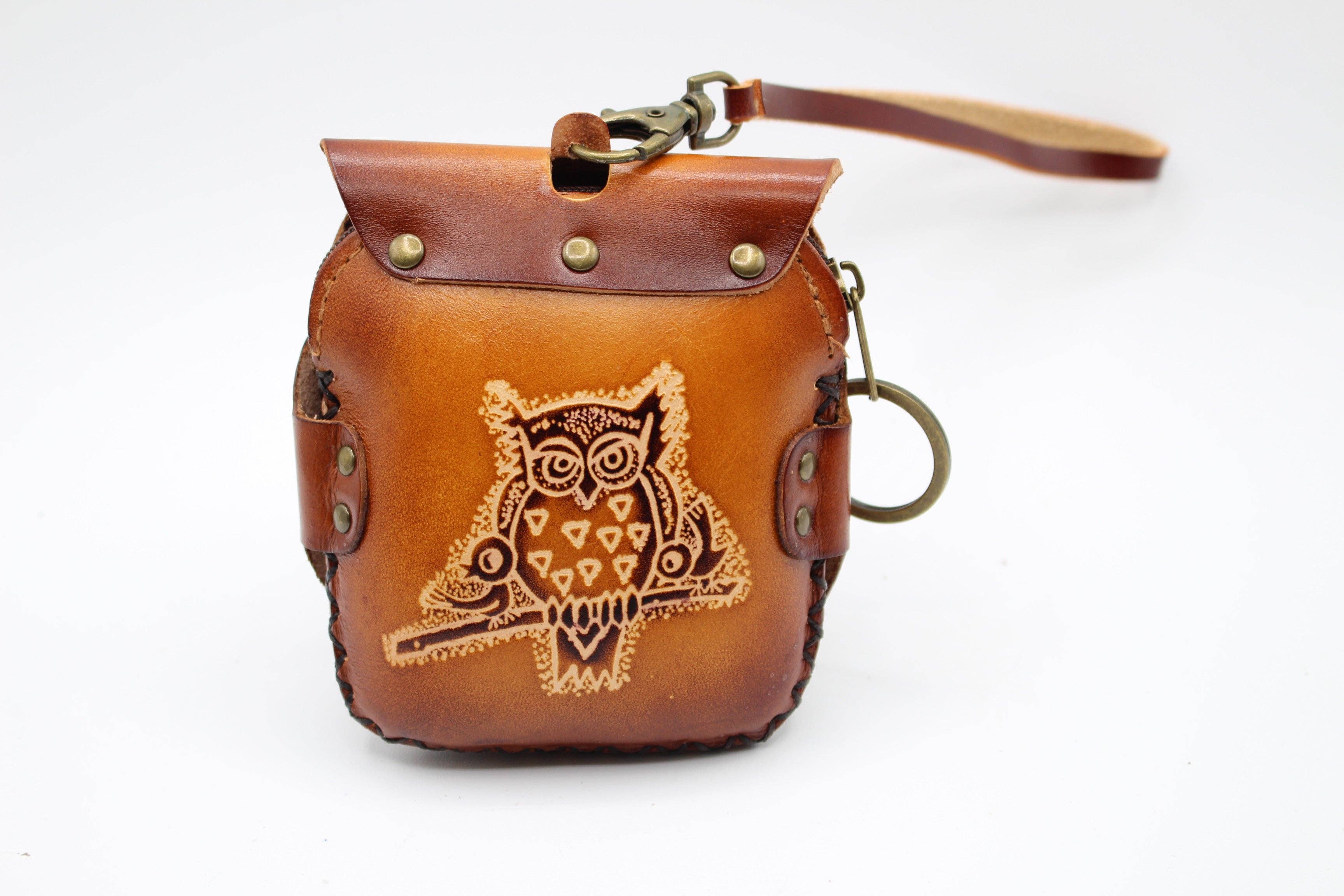 Sunflower Handmade leather inc - Wholesale Wristlet - Handmade Leather Owl Wristlet coin purse wallet5