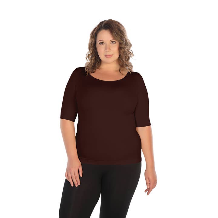 Skinnytees - Wholesale Knit Top - Women's - Plus Half Sleeve Crew Neck Tee15