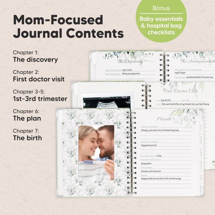 KeaBabies - Wholesale Diary – Maternity - KeaBabies Inspire Pregnancy Journal (Sage)2