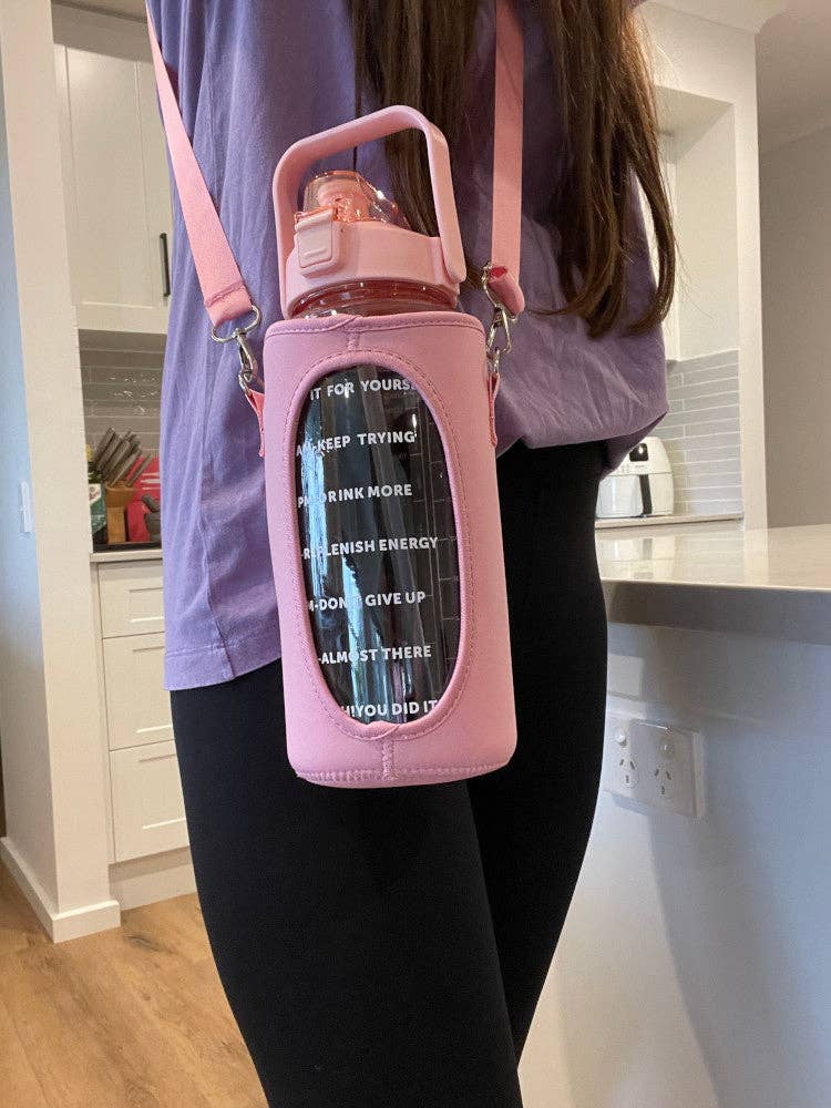 Nakoa The Label - Wholesale Water bottle - Motivational Drink Bottle + Crossbody Bag - 2 Litre - Pink5