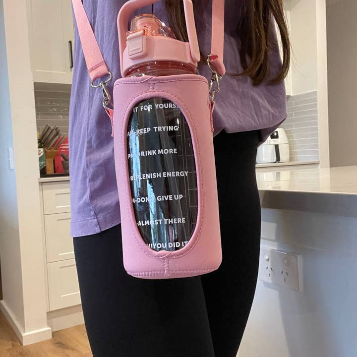 Nakoa The Label - Wholesale Water bottle - Motivational Drink Bottle + Crossbody Bag - 2 Litre - Pink5