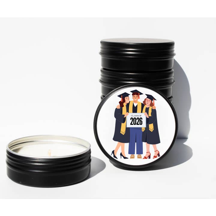 Class of 2026 Tin Soy Candle – 2 oz for wholesale by Val Viola Candles
