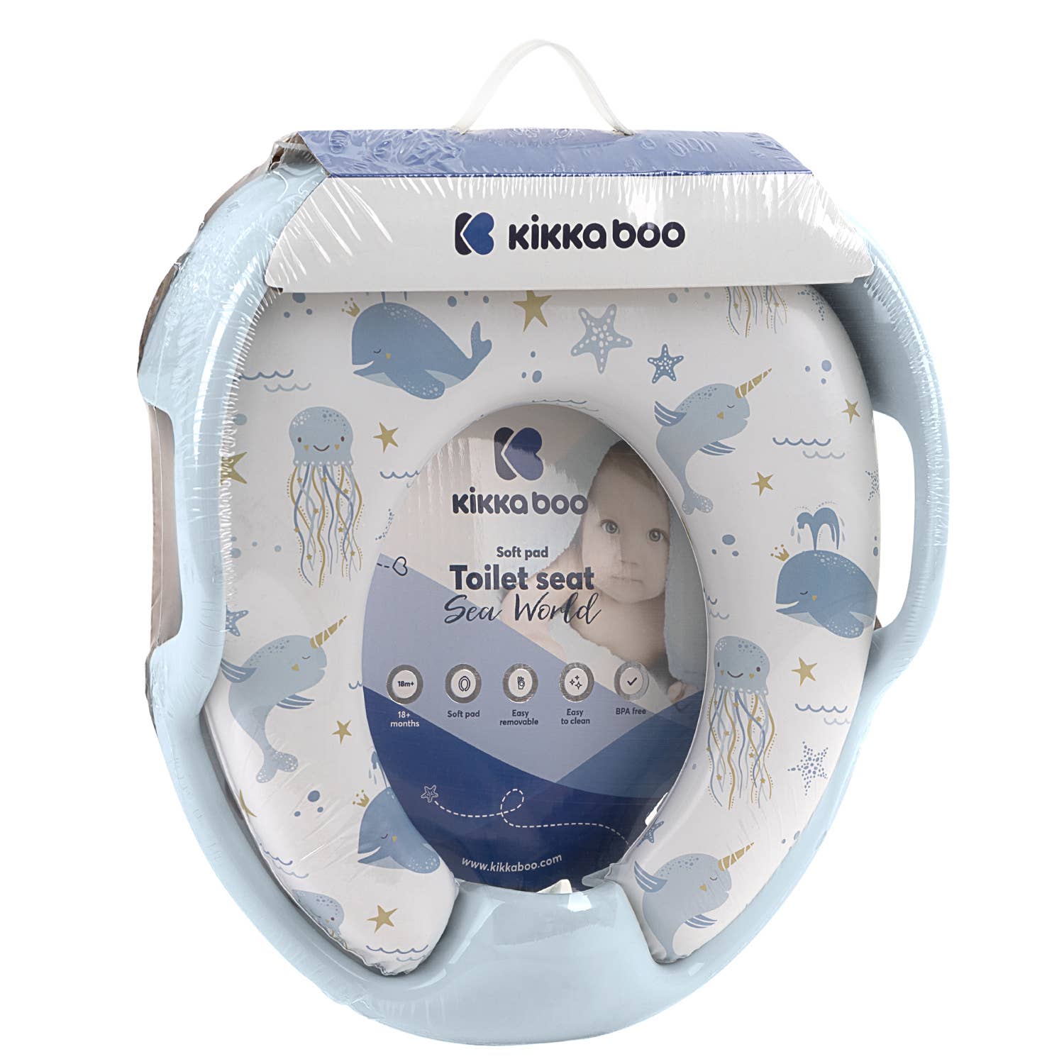 Kikkaboo - Wholesale Bathroom Accessory Set - Sea World Blue Toilet Seat2