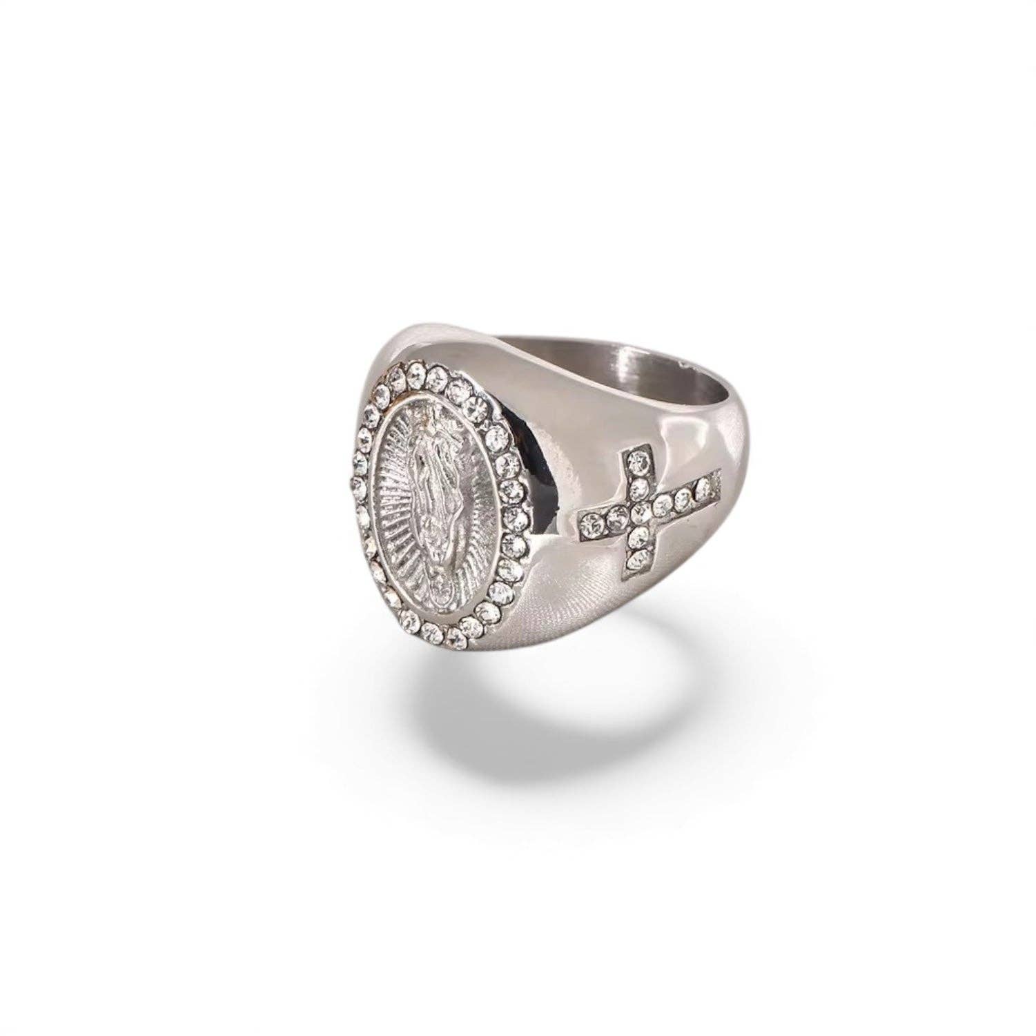 Jagged Halo Jewelry - Wholesale Multi-Stone Ring - Miraculous Medal Ring4