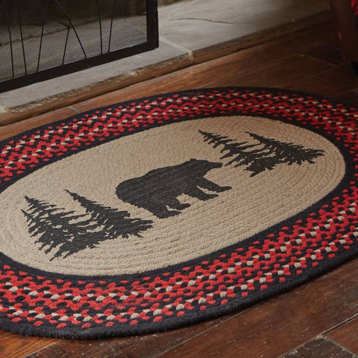 Alfombra trenzada con estampado de oso para venta al por mayor de Park Designs