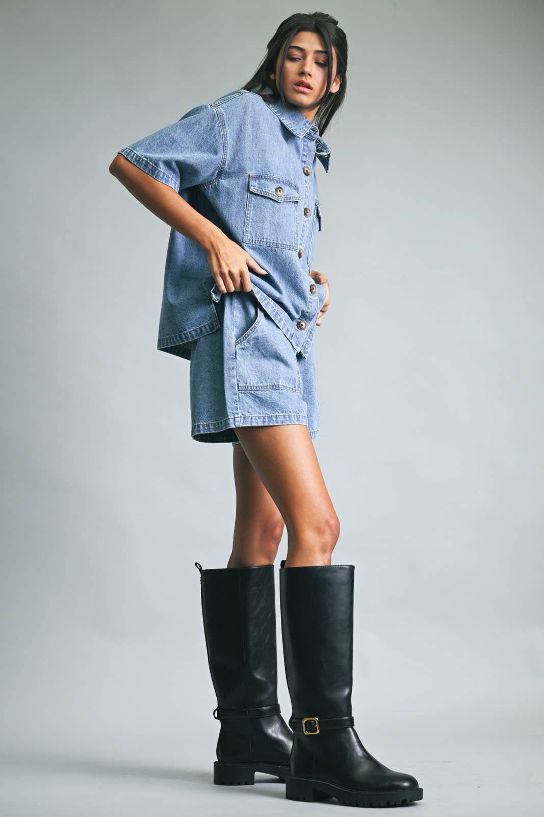 Wishlist Apparel - Wholesale Shorts - Women's - DENIM SHORTS WITH DRAWSTRING / WL25-11256B5