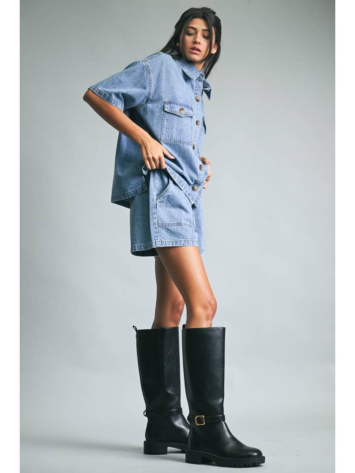 Wishlist Apparel - Wholesale Shorts - Women's - DENIM SHORTS WITH DRAWSTRING / WL25-11256B5