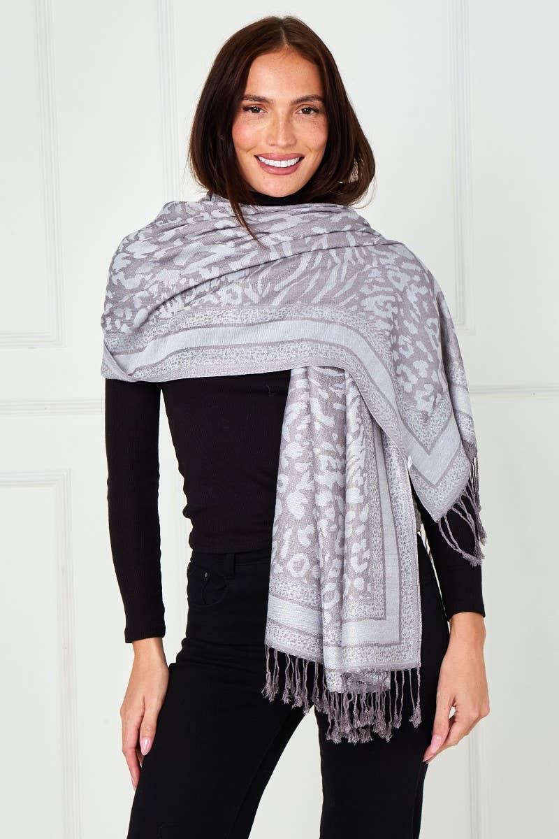 Superbia – wholesale Scarf – Women's – Super Soft Pashmina Scarf Shawl Wrap-2503 Animal Print14