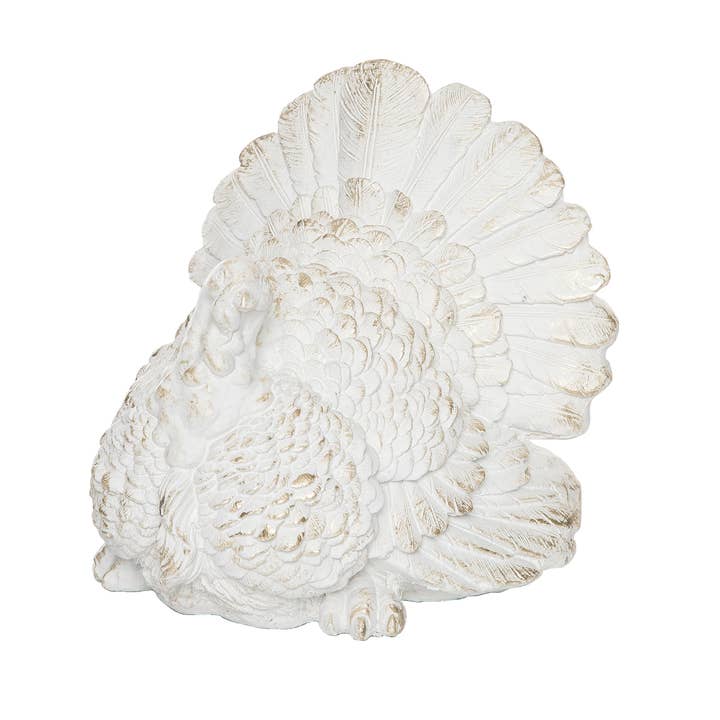 Fall/Harvest White Turkey Thanksgiving Decorative Figurine for wholesale by C&F Home