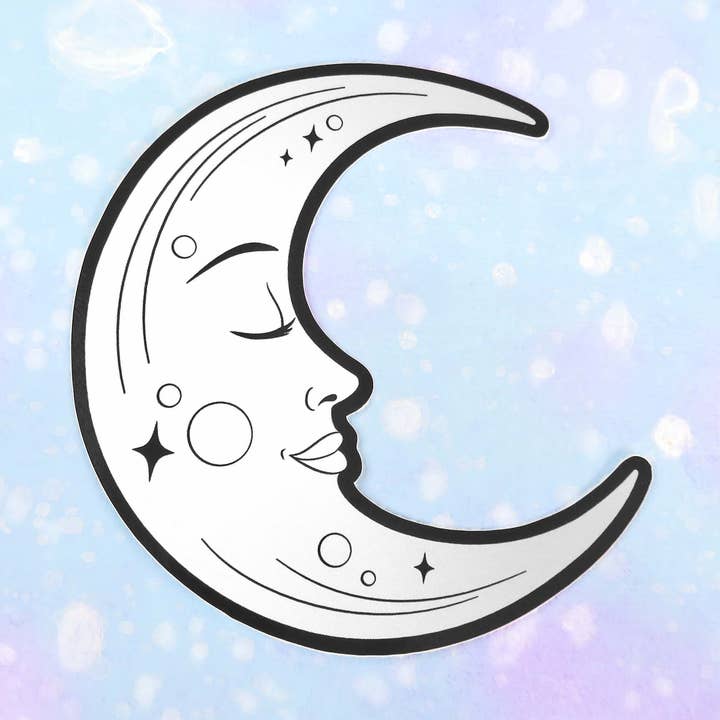 La Lune (Moon) Vinyl Sticker for wholesale by Lynsey Luu