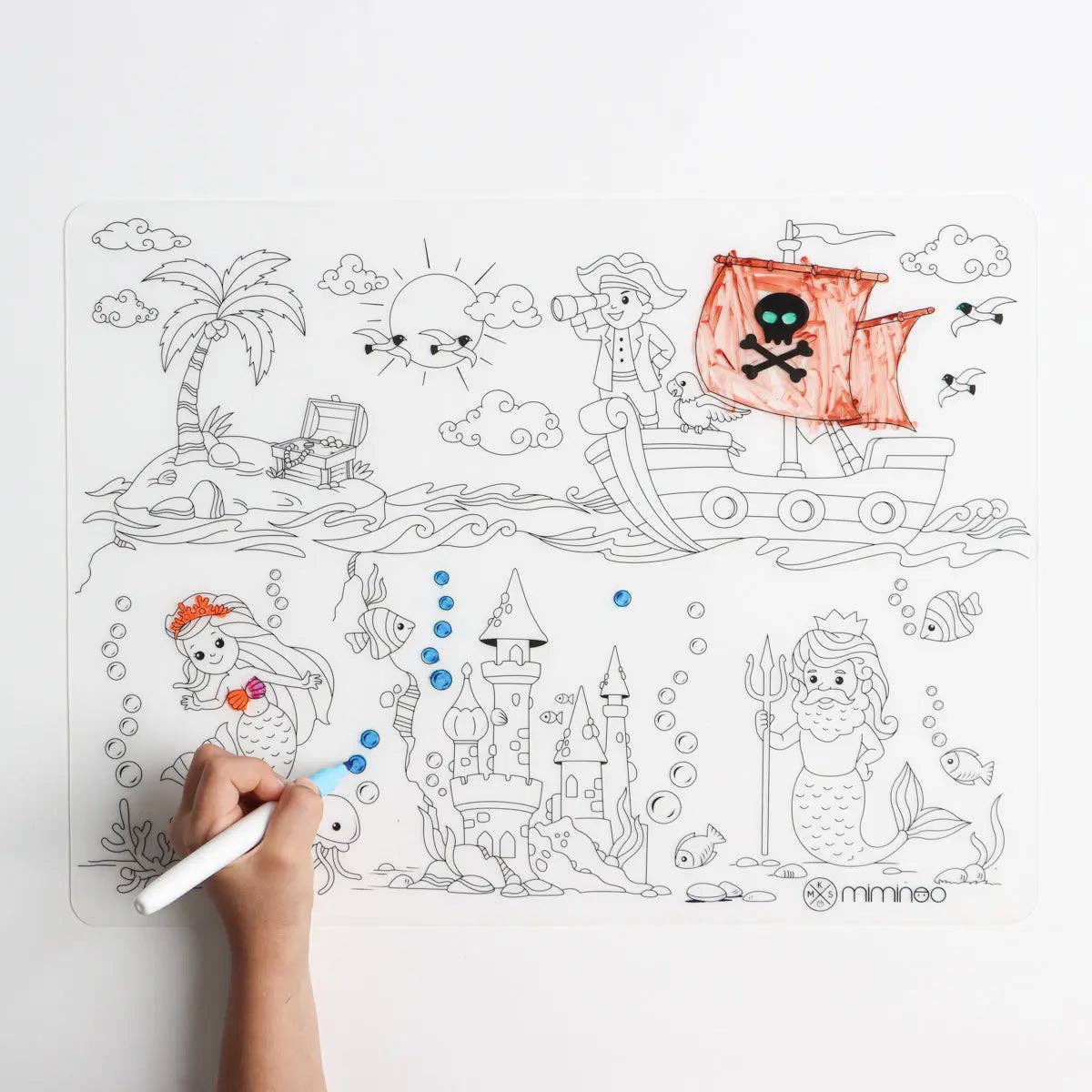 Miminoo - Vente Tapis de coloriage – enfant et bébé - Ensemble de tapis de coloriage réutilisables en silicone pour enfants - Atlantis7