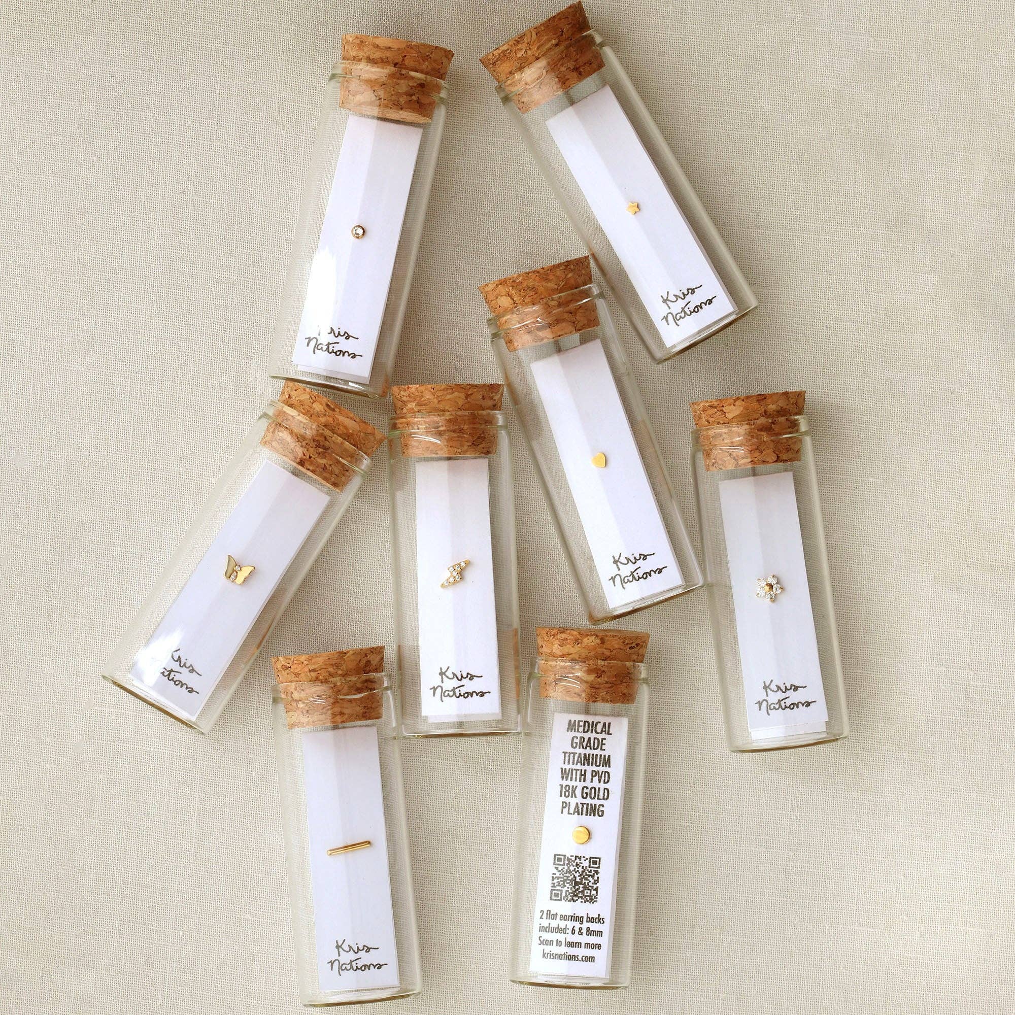 Kris Nations - Wholesale Stud/Post Earrings - Bar Titanium Flat Back Stud Earring7