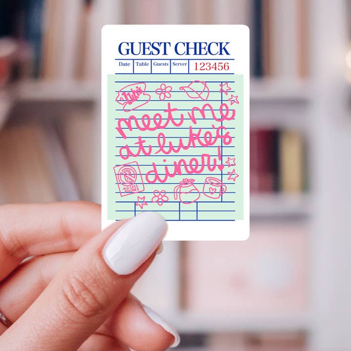 Painted Lavender - Wholesale Sticker - Meet Me At Luke's Diner Guest Check Sticker - Pink