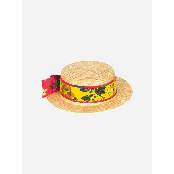 Patachou - Wholesale Hair Bow - Baby - Straw hat with ribbon and bow multicolor1