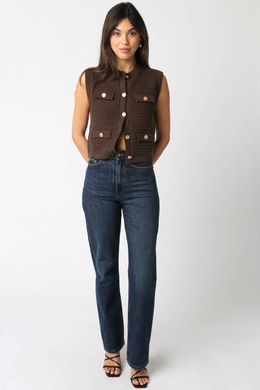 Olivaceous - Wholesale Knit Top - Women's - Selena Button Knit Top13