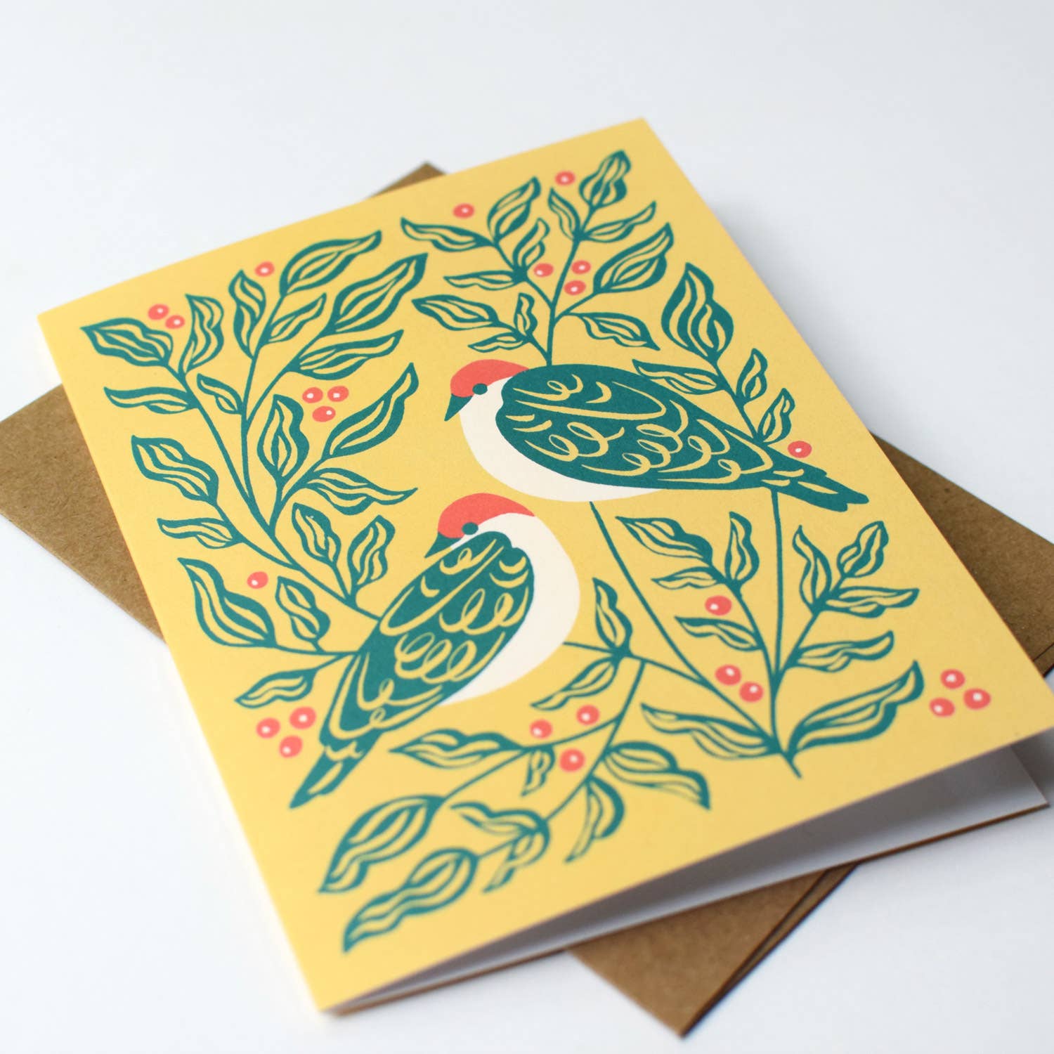 Nuthatch Studio - Wholesale Christmas Card - Holiday Birds Christmas Card Set: Original Art, Set of 82