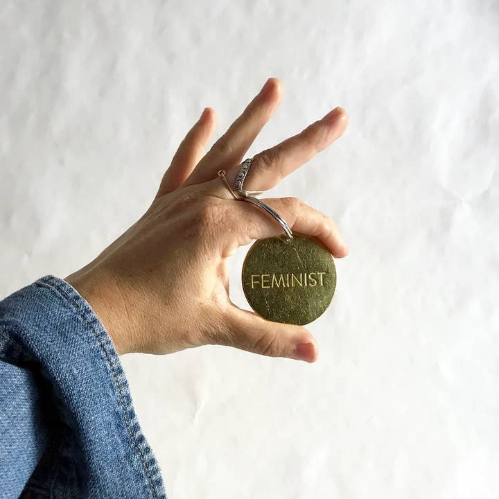 Chaparral Studio - Wholesale Keychain - Women's - FEMINIST - Hand Pressed Brass Keychain2