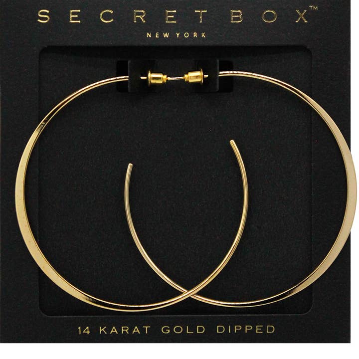 Secret Box_14K Gold Dipped Hoop Earrings for wholesale by Sensibling Corp.