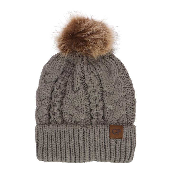 SORTIERT Spiralkabel Gestrickte Zottelige Kunstpelz-Bommelmütze für den Großhandel auf Faire9