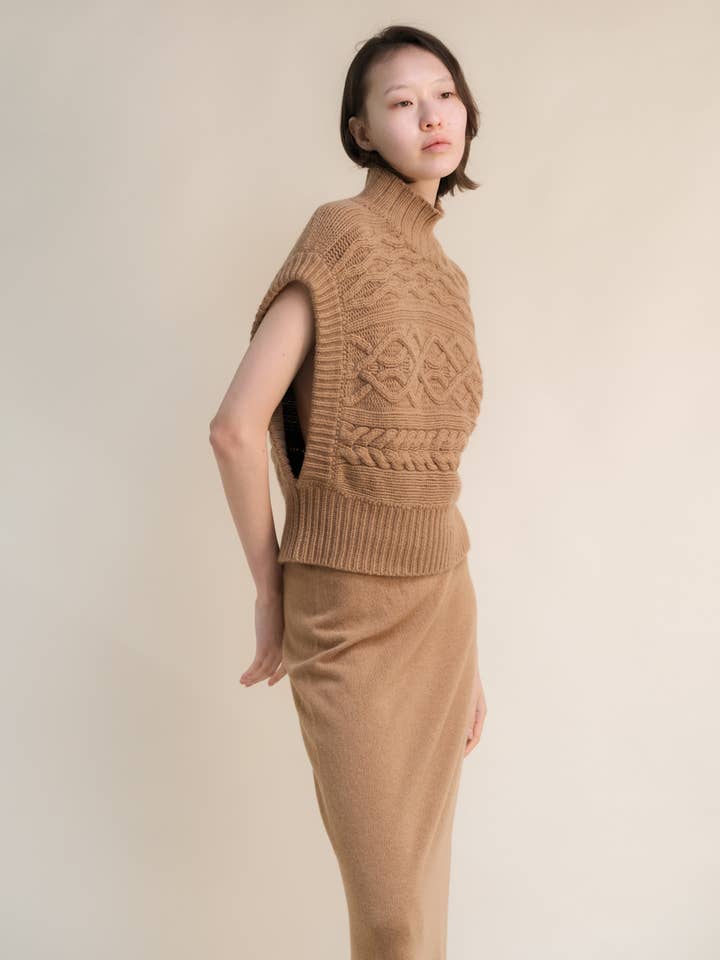 Lèmme - Wholesale Tunic Sweater - Women's - Cashmere Mix Maxi Cable Tunic14