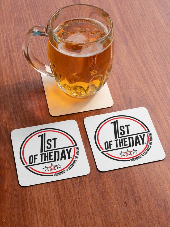 1st of the Day® Official White Coaster for wholesale by 1st of the Day®