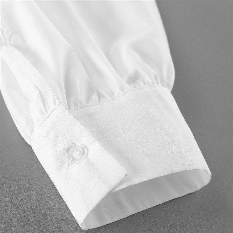 Sheer Trend - Wholesale Button Down Shirt - Women's - Solid Color Poplin Shirt9