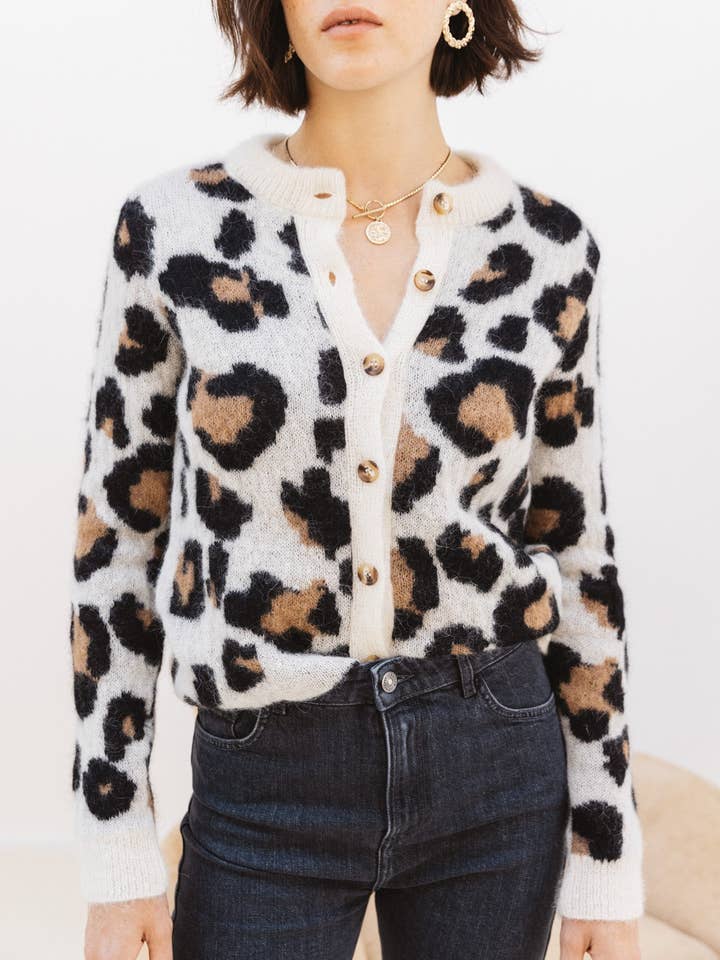 LEOPARD VIVIEN CARDIGAN for engroshandel hos Balzac Paris