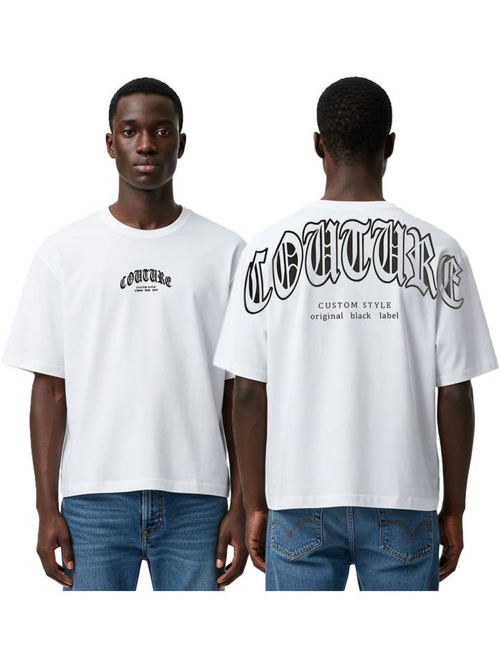 Herren Black Label "COUTURE" Oversize-T-Shirt für den Großhandel von Black Label x Raw