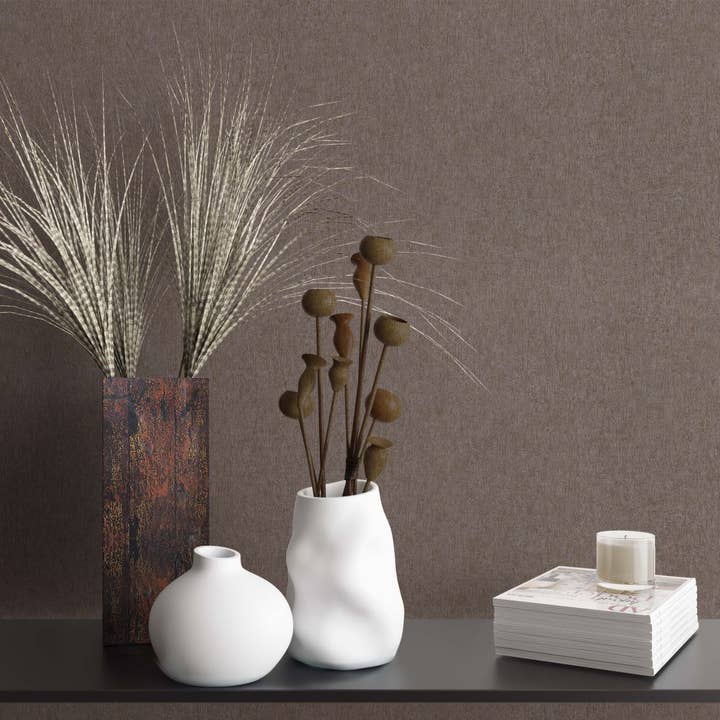 Wallpaper plain brown for bedroom, living room or kitchen for wholesale by Marburg