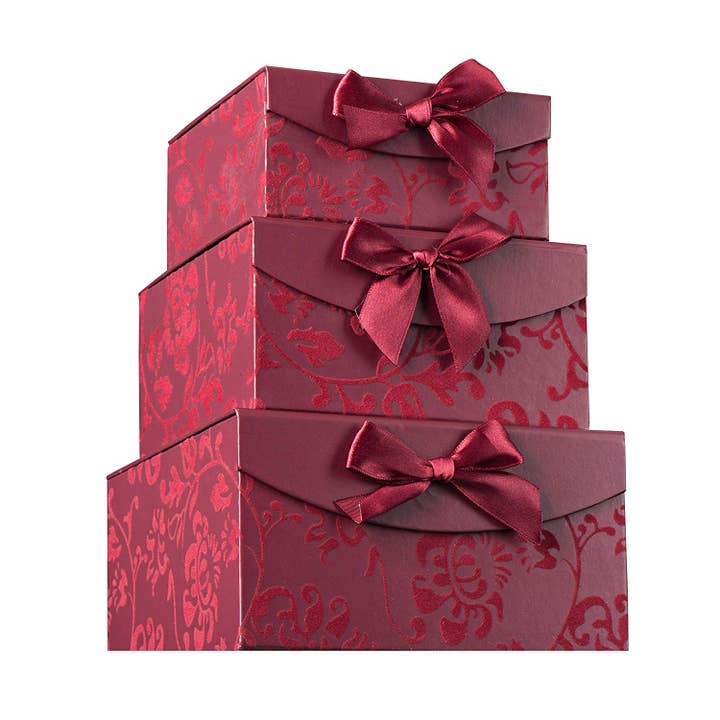 Hammont - Wholesale Gift Box - Elegant Swirl Nesting Christmas Gift Boxes Set