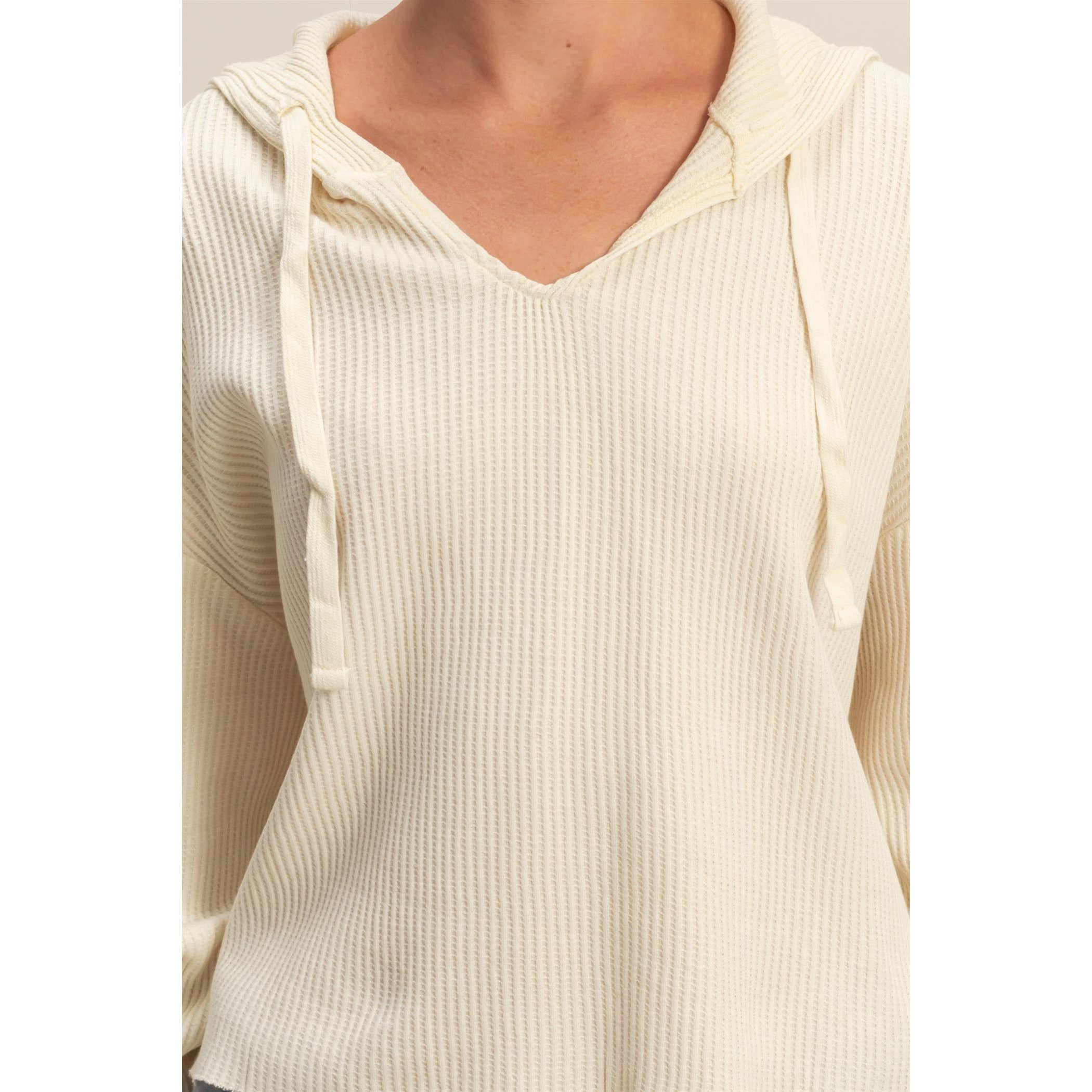 HYFVE – Hoodie – Mulher por atacado – Hoodie de Malha Waffle Cropped com Lavagem Mineral23