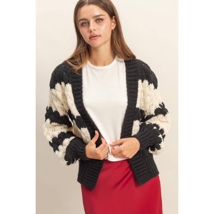 HYFVE - Wholesale Cardigan - Women's - Oversized Scallop Pattern Knit Cardigan11