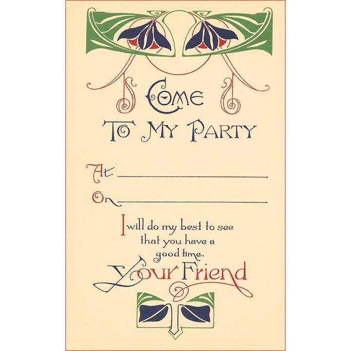 Postcard IO-290 Come to My Party Invitation for wholesale by Found Image Press