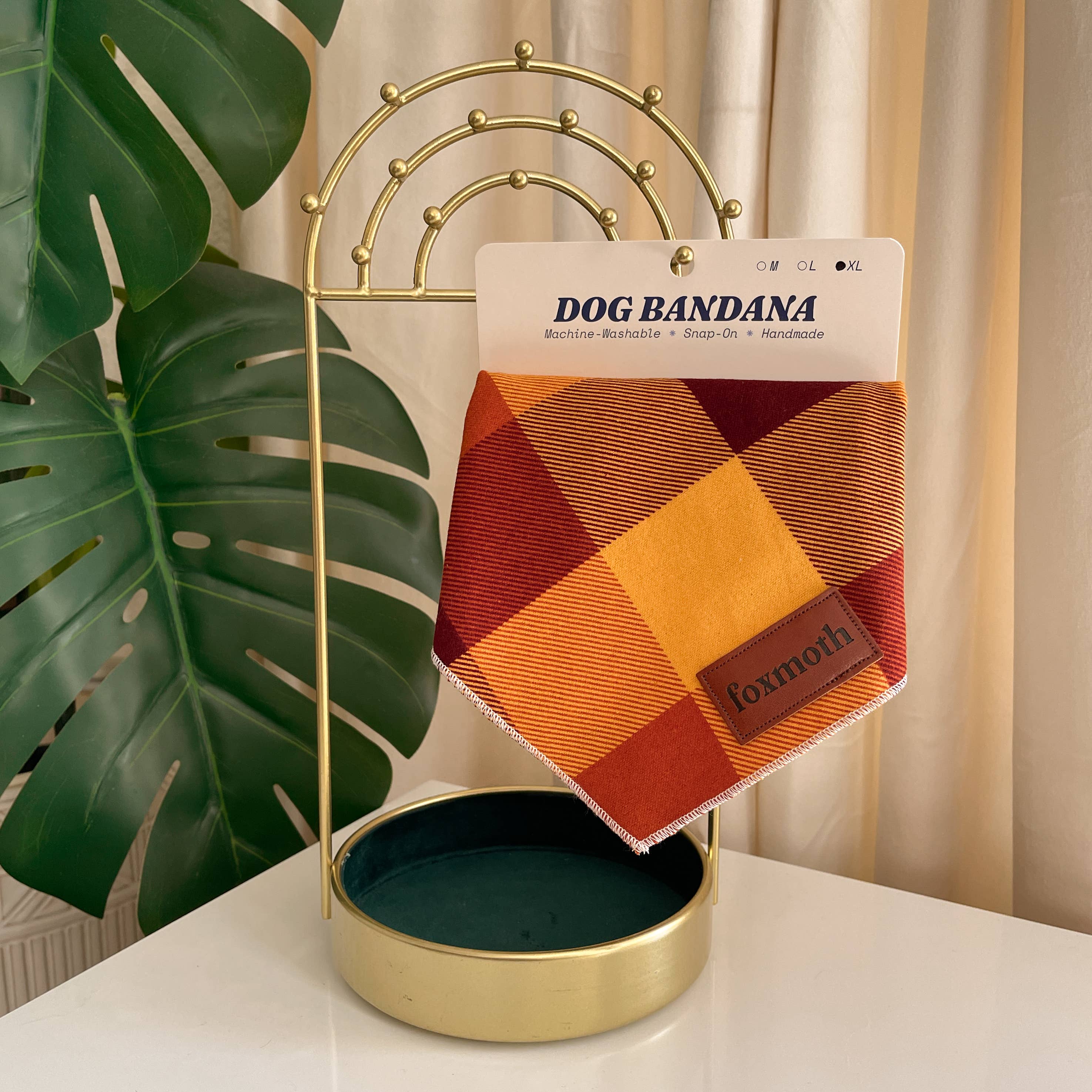 FoxMoth - Vente Bandana – chien - Plaid Érable | Bandana pour Chien à Pression | Automne, Chute, Flanelle5