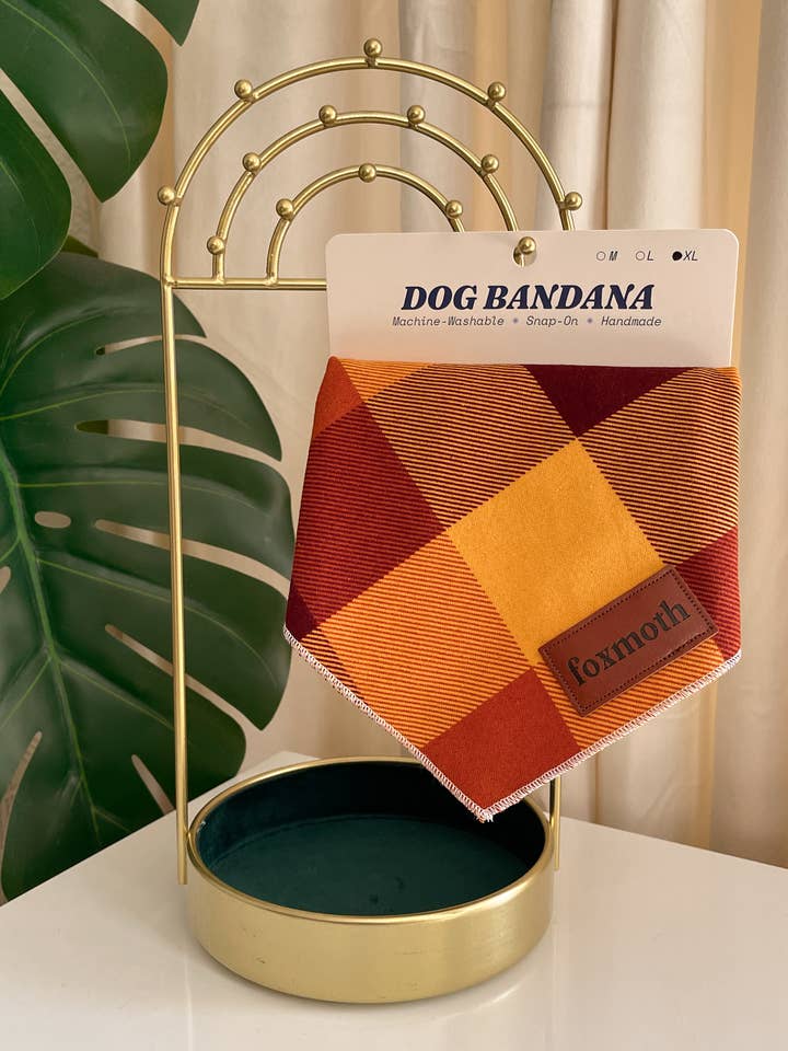 Plaid Érable | Bandana pour Chien à Pression | Automne, Chute, Flanelle pour la vente par FoxMoth