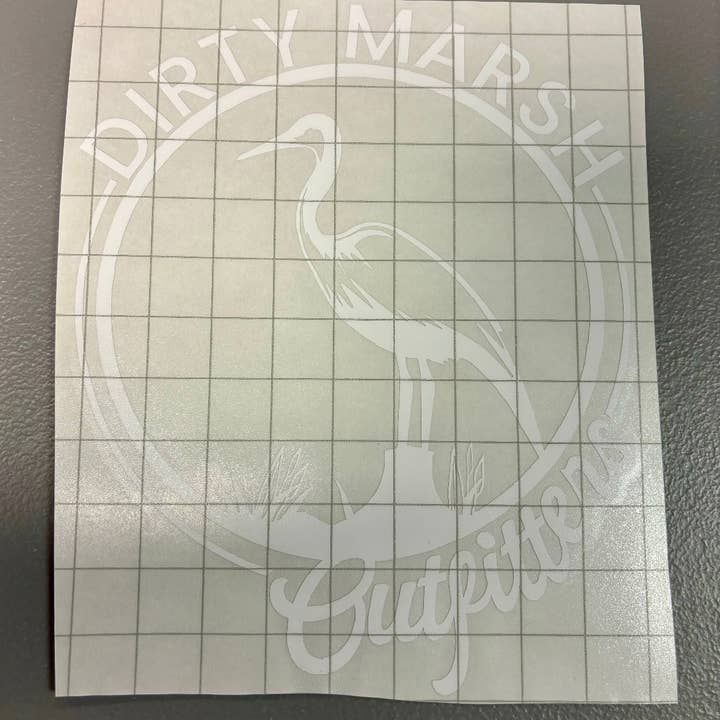 Adesivo in vetro Backshore Back | Bianco per la vendita all'ingrosso da parte di Dirty Marsh Outfitters