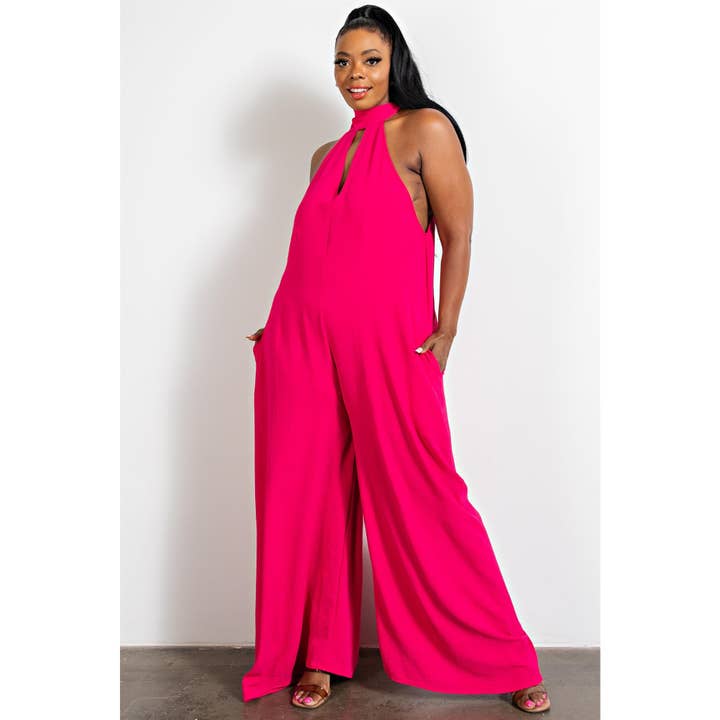 COMBINAISON À NOUER À COL NU DE GRANDE TAILLE pour la vente par The Curve LA